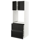SEKTION / MAXIMERA High cab f oven+2 drawers/2 doors, white/Lerhyttan black stained, 30x24x80 "