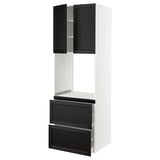 SEKTION / MAXIMERA High cab f oven+2 drawers/2 doors, white/Lerhyttan black stained, 30x24x90 "