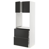 SEKTION / MAXIMERA High cab f oven+2 drawers/2 doors, white/Nickebo matt anthracite, 30x24x80 "