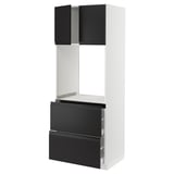 SEKTION / MAXIMERA High cab f oven+2 drawers/2 doors, white/Upplöv matt anthracite, 30x24x80 "