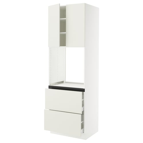 SEKTION white kitchen cabinet with smooth lines and two drawers.