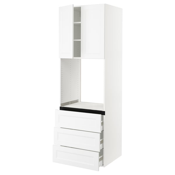 SEKTION / MAXIMERA High cab f oven w 3 drawers/2 doors, white/Axstad matt white, 30x24x90 "