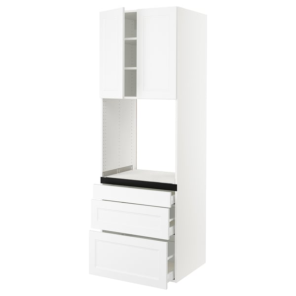SEKTION / MAXIMERA High cab f oven w 3 drawers/2 doors, white/Axstad matt white, 30x24x90 "