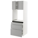 SEKTION / MAXIMERA High cab f oven w 3 drawers/2 doors, white/Bodbyn gray, 30x24x80 "