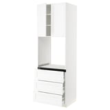 SEKTION / MAXIMERA High cab f oven w 3 drawers/2 doors, white Enköping/white wood effect, 30x24x90 "