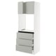 SEKTION / MAXIMERA High cab f oven w 3 drawers/2 doors, white/Havstorp light gray, 30x24x80 "
