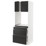 SEKTION / MAXIMERA High cab f oven w 3 drawers/2 doors, white/Nickebo matt anthracite, 30x24x80 "