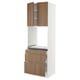 SEKTION / MAXIMERA High cab f oven w 3 drawers/2 doors, white/Tistorp brown walnut effect, 30x24x90 "