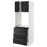 SEKTION / MAXIMERA High cab f oven w 3 drawers/2 doors, white/Upplöv matt anthracite, 30x24x80 "