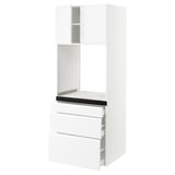 SEKTION / MAXIMERA High cab f oven w 3 drawers/2 doors, white/Voxtorp matt white, 30x24x80 "