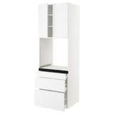 SEKTION / MAXIMERA High cab f oven w 3 drawers/2 doors, white/Voxtorp matt white, 30x24x90 "