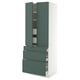 SEKTION / MAXIMERA High cab w 2 drs/3 fronts/5 drawers, white/Aspudden dark gray-green, 30x24x80 "
