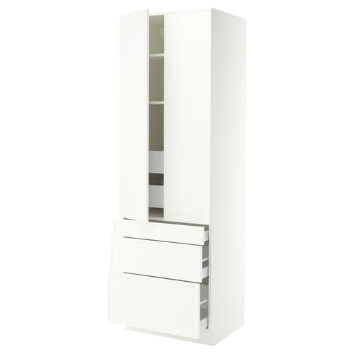 SEKTION / MAXIMERA High cab w 2 drs/3 fronts/5 drawers, white/Aspudden matt white, 30x24x90 "