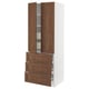 SEKTION / MAXIMERA High cab w 2 drs/3 fronts/5 drawers, white Enköping/brown walnut effect, 30x24x80 "