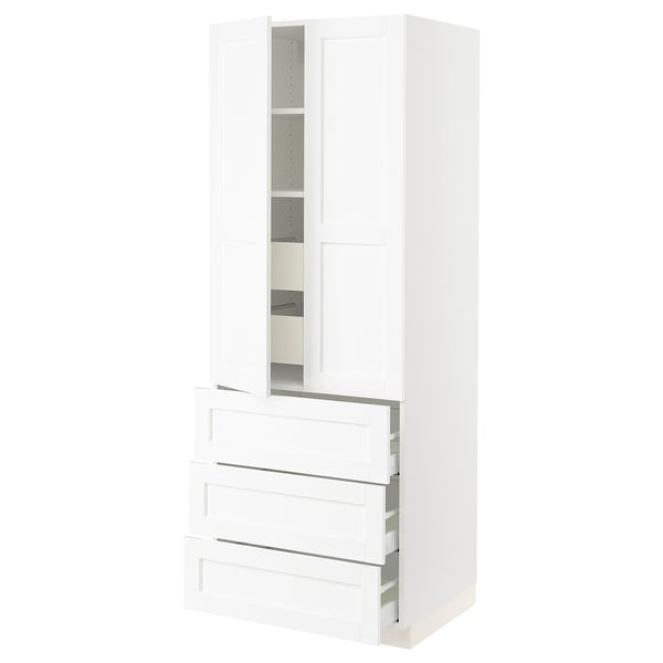 SEKTION / MAXIMERA High cab w 2 drs/3 fronts/5 drawers, white Enköping/white wood effect, 30x24x80 "