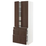 SEKTION / MAXIMERA High cab w 2 drs/3 fronts/5 drawers, white/Sinarp brown, 30x24x80 "