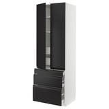 SEKTION / MAXIMERA High cab w 2 drs/3 fronts/5 drawers, white/Upplöv matt anthracite, 30x24x90 "