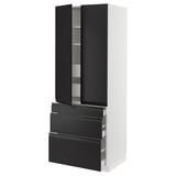 SEKTION / MAXIMERA High cab w 2 drs/3 fronts/5 drawers, white/Upplöv matt anthracite, 30x24x80 "