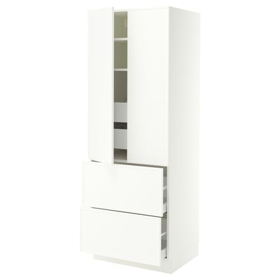 SEKTION / MAXIMERA High cab w 2drs/2 fronts/4 drawers, white/Aspudden matt white, 30x24x80 "