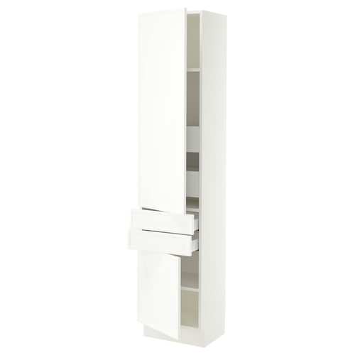 SEKTION / MAXIMERA High cab w 2drs/2 fronts/4 drawers, white/Aspudden matt white, 18x15x80 "