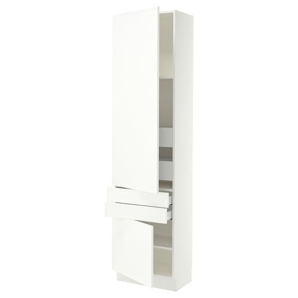 SEKTION / MAXIMERA High cab w 2drs/2 fronts/4 drawers, white/Aspudden matt white, 24x15x90 "
