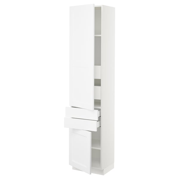 SEKTION / MAXIMERA High cab w 2drs/2 fronts/4 drawers, white/Axstad matt white, 18x15x80 "