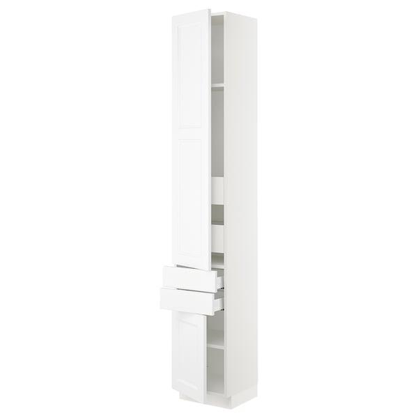 SEKTION / MAXIMERA High cab w 2drs/2 fronts/4 drawers, white/Axstad matt white, 15x15x90 "