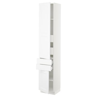 SEKTION / MAXIMERA High cab w 2drs/2 fronts/4 drawers, white/Axstad matt white, 15x15x80 "