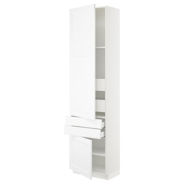 SEKTION / MAXIMERA High cab w 2drs/2 fronts/4 drawers, white/Axstad matt white, 24x15x90 "