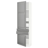 SEKTION / MAXIMERA High cab w 2drs/2 fronts/4 drawers, white/Bodbyn gray, 24x15x80 "