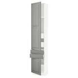 SEKTION / MAXIMERA High cab w 2drs/2 fronts/4 drawers, white/Bodbyn gray, 18x15x90 "