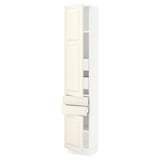 SEKTION / MAXIMERA High cab w 2drs/2 fronts/4 drawers, white/Bodbyn off-white, 15x15x80 "