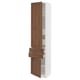 SEKTION / MAXIMERA High cab w 2drs/2 fronts/4 drawers, white Enköping/brown walnut effect, 18x15x80 "