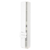 SEKTION / MAXIMERA High cab w 2drs/2 fronts/4 drawers, white Enköping/white wood effect, 15x15x90 "