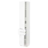 SEKTION / MAXIMERA High cab w 2drs/2 fronts/4 drawers, white Enköping/white wood effect, 15x15x80 "