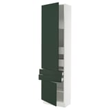 SEKTION / MAXIMERA High cab w 2drs/2 fronts/4 drawers, white/Havstorp deep green, 24x15x90 "