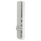 SEKTION / MAXIMERA High cab w 2drs/2 fronts/4 drawers, white/Havstorp light gray, 15x15x90 "