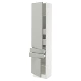 SEKTION / MAXIMERA High cab w 2drs/2 fronts/4 drawers, white/Havstorp light gray, 18x15x80 "
