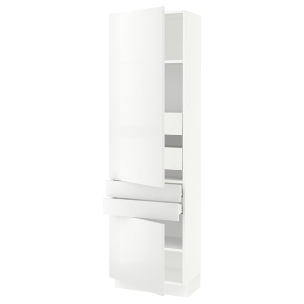 SEKTION / MAXIMERA High cab w 2drs/2 fronts/4 drawers, white/Ringhult white, 24x15x80 "