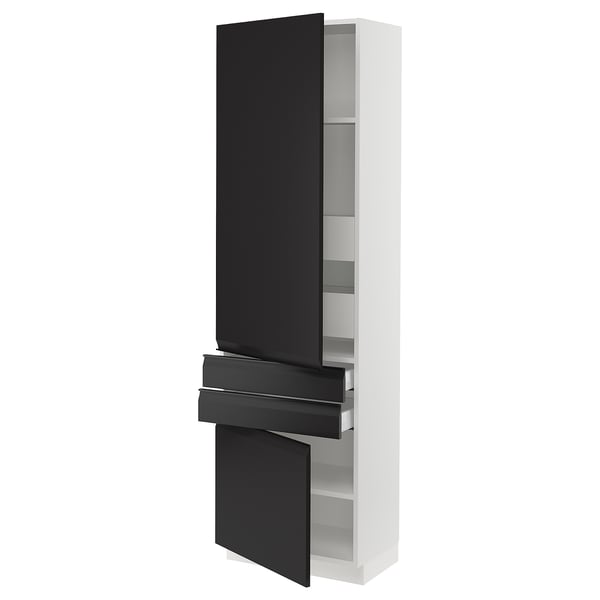 SEKTION / MAXIMERA High cab w 2drs/2 fronts/4 drawers, white/Upplöv matt anthracite, 24x15x80 "