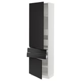 SEKTION / MAXIMERA High cab w 2drs/2 fronts/4 drawers, white/Upplöv matt anthracite, 24x15x80 "
