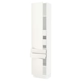 SEKTION / MAXIMERA High cab w 2drs/2 fronts/4 drawers, white/Veddinge white, 18x15x80 "