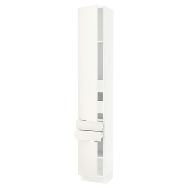 SEKTION / MAXIMERA High cab w 2drs/2 fronts/4 drawers, white/Veddinge white, 15x15x90 "