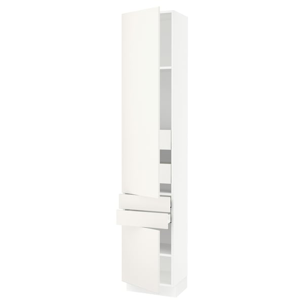 SEKTION / MAXIMERA High cab w 2drs/2 fronts/4 drawers, white/Veddinge white, 18x15x90 "