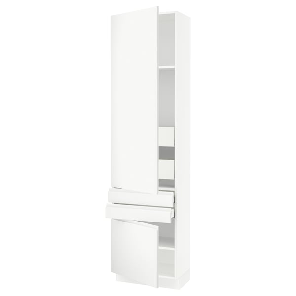 SEKTION / MAXIMERA High cab w 2drs/2 fronts/4 drawers, white/Voxtorp matt white, 24x15x90 "