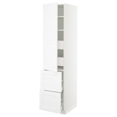 SEKTION / MAXIMERA High cab w door/2 fronts/4 drawers, white/Axstad matt white, 18x24x80 "