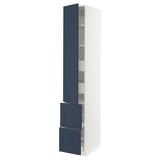 SEKTION / MAXIMERA High cab w door/2 fronts/4 drawers, white Axstad/matte blue, 15x24x90 "