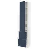 SEKTION / MAXIMERA High cab w door/2 fronts/4 drawers, white Axstad/matte blue, 18x15x90 "