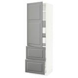 SEKTION / MAXIMERA High cab w door/2 fronts/4 drawers, white/Bodbyn gray, 24x24x80 "