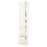 SEKTION / MAXIMERA High cab w door/2 fronts/4 drawers, white/Bodbyn off-white, 15x15x80 "
